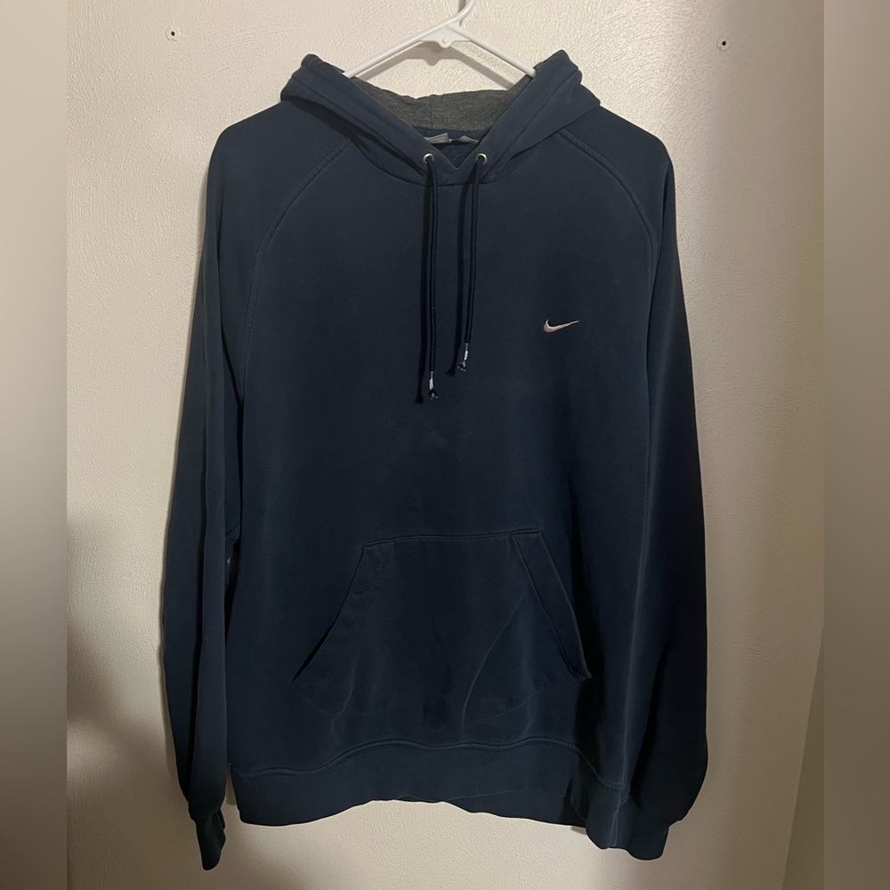 NIKE Vintage Early 2000's Casual Athleisure Hoodie Navy Blue Men's‎ Size L GUC